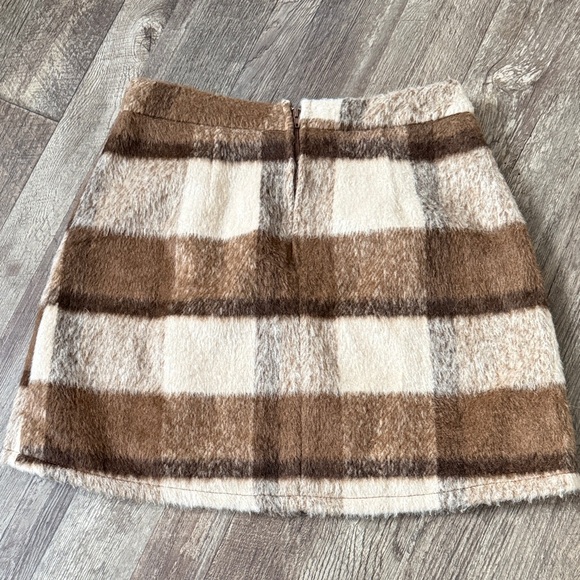Francescas Brown and Cream Plaid Mini Skirt - Picture 3 of 4